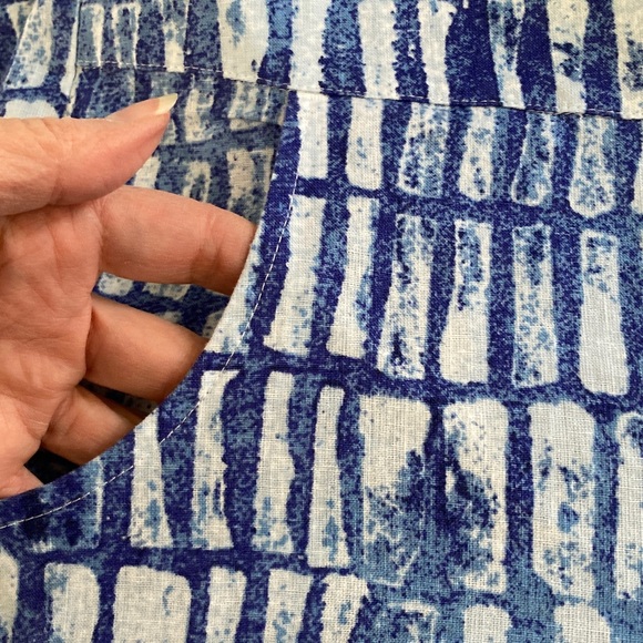 NWT Habitat Blue & White Palazzo Pants: Linen Blend  Fabric - Picture 5 of 8